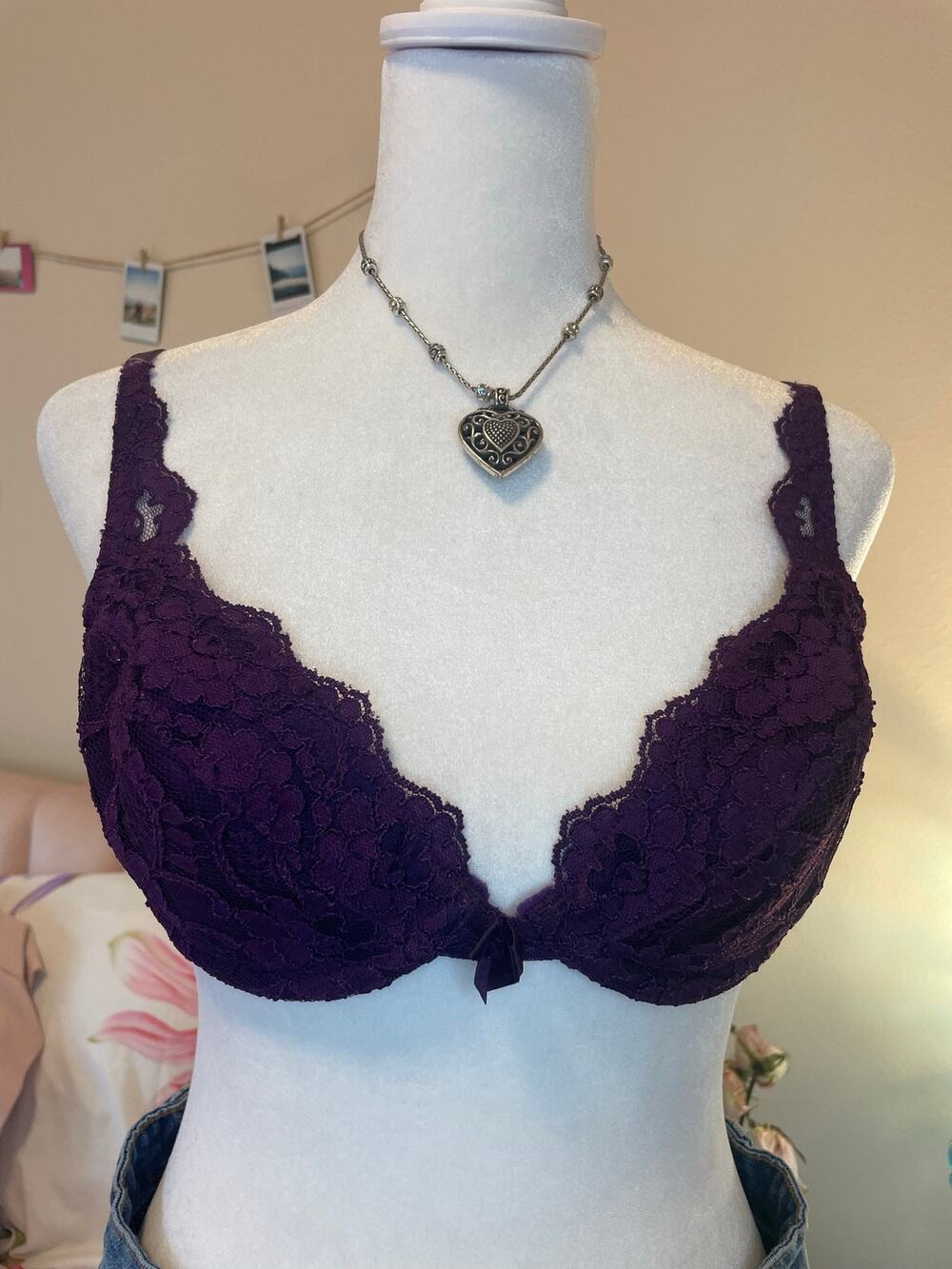 dark purple victorias secret bra
